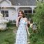 Hydrangea Off-Shoulder Maxi Dress