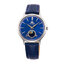 ORIENT Quartz Classic Sun and Moon ผู้หญิง รุ่น ORRA-KB0004A (หน้าปัดม่วงอมน้ำเงิน สายหนังน้ำเงิน)
