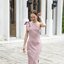 Stacey one-shoulder dress : สีชมพู [Made by Pastel Time]