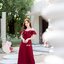 Stella Maxi Dress : สีแดงเลือดหมู
