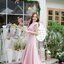 Petal Sway Maxi Dress : สีชมพู