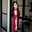 Emily Off-Shoulder Dress : สีแดงเลือดหมู**มีแต่ S**