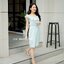 Idylla Open Shoulder Dress : สีเขียวมิ้นท์ [Made by Pastel Time]