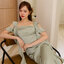 Serene Flutter Sleeve Midi Dress : สีเขียว