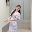 Sassy Midi Dress : Violet Candy โทนสีชมพู-ฟ้า-ม่วง