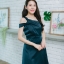 Riya Twist Dress : สีเขียวปีกแมลงทับ [Made by Pastel Time]