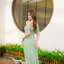 Fay Off-Shoulder Maxi Dress – Pastel Green สีเขียว