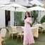 Pink Toile Bow Off-Shoulder Maxi Dress