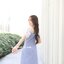 Eve - 3D Floret Midi Dress : สีฟ้าคราม [Made by Pastel Time]