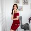 Milada Open Shoulder Dress – สีแดง **มีแต่S**