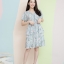 Fornel Chiffon Dress – สีฟ้า
