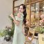 Esme Ruffle Dress : เดรสเว้าไหล่สีเขียวมัทฉะ