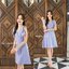 Amy Double Bow Dress - สีฟ้าคราม [Made by Pastel Time]