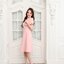 Feisty Flare Dress เดรสอกจีบเดรปแขนกลีบบัว : สีชมพู