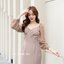 Kessie Chiffon Sleeve Dress – สีโอวัลติน**มีแต่XL**