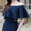 Rory open shoulder dress : สีกรม