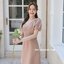 Amber 2in1 Dress : สีโอวัลติน [Made by Pastel Time]