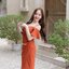 Celestia off-shoulder dress : สีส้มอิฐ [Made by Pastel Time]