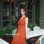 Aubrey Midi Dress : สีส้มอิฐ [Made by Pastel Time]