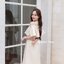 Rory open shoulder dress : สีครีม