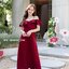 Stella Maxi Dress : สีแดงเลือดหมู