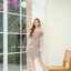 Milada Open Shoulder Dress – สีโอวัลติน