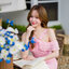 Fay Off-Shoulder Maxi Dress – Blush Pink สีชมพู