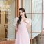 Eve - 3D Floret Midi Dress : สีชมพู [Made by Pastel Time]