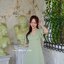 Sassy Flare Dress : สีเขียวมัทฉะ