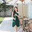 Myra one shoulder dress – สีเขียวเข้ม [Made by Pastel Time]