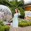 Evie Organza Puff Dress เดรสแขนพัฟ: สีเขียว [Made by Pastel Time]