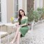 Celestia off-shoulder dress : สีเขียว [Made by Pastel Time]