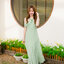 Fay Off-Shoulder Maxi Dress – Pastel Green สีเขียว