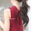 Milly Back Bow Dress : สีแดงเลือดหมู