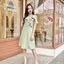 Esme Ruffle Dress : เดรสเว้าไหล่สีเขียวมัทฉะ