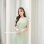 Rika Ruffle Dress : สีเขียวมัทฉะ