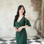 Elle Off-shoulder Dress - สีเขียวเข้ม
