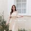 Rory open shoulder dress : สีครีม
