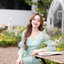 Evie Organza Puff Dress เดรสแขนพัฟ: สีเขียว [Made by Pastel Time]