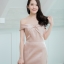 Thea Twist Silk Satin Maxi Dress – Rose Gold : สีทองอมชมพู
