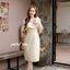 Kristen off-shoulder dress : สีครีม [Made by Pastel Time]
