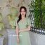 Sassy Flare Dress : สีเขียวมัทฉะ