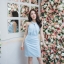 Cadence Twist Neck Dress – สีฟ้า