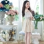 Tiny Blossom Jumper Dress : เอี๊ยมกระโปรงลายดอกไม้ **Made by Pastel Time**