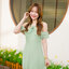 Fay Off-Shoulder Maxi Dress – Pastel Green สีเขียว