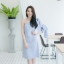 Striped One Shoulder Bow Dress