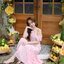 Pink Toile Bow Off-Shoulder Maxi Dress
