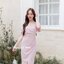 Celestia off-shoulder dress : สีชมพู [Made by Pastel Time]