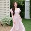 Princess Lace Midi Dress : สีชมพู