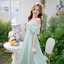 Charming Off-Shoulder Midi Dress : สีเขียว [Made by Pastel Time]